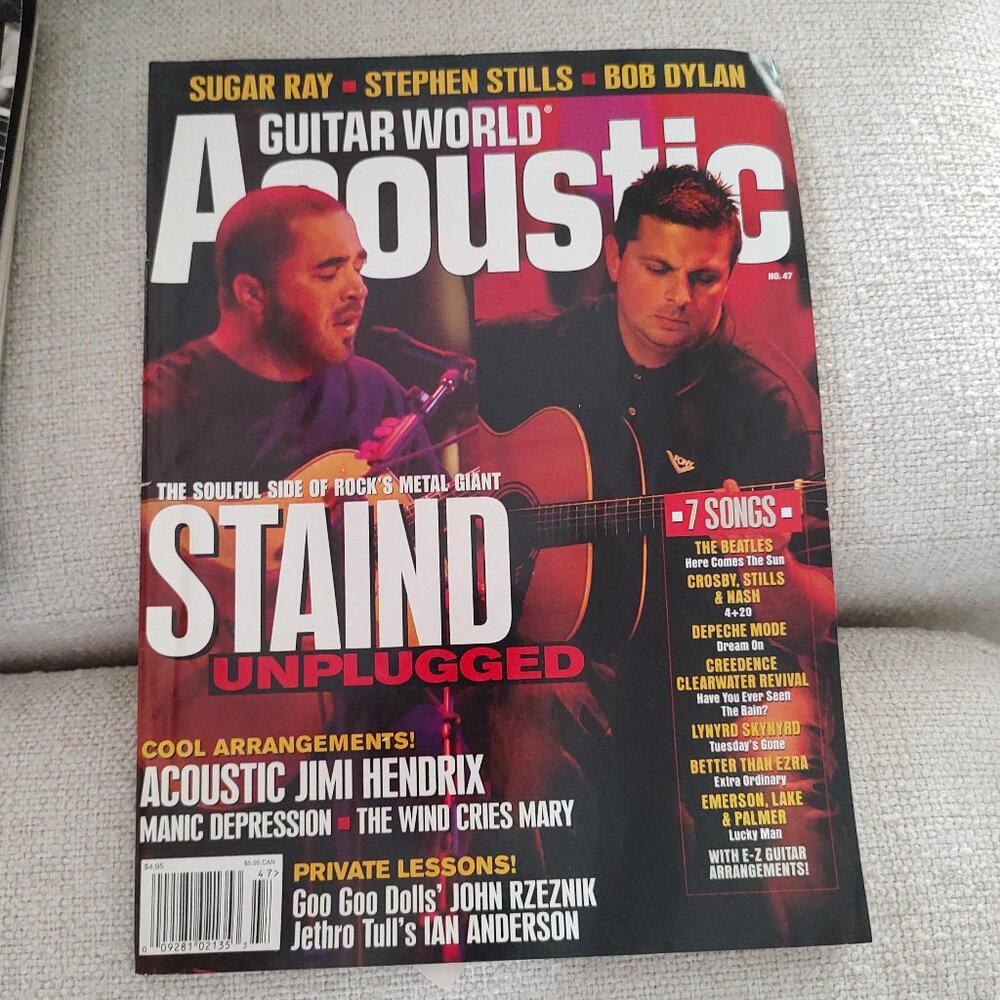 Guitar world acoustic magazine staind no 47